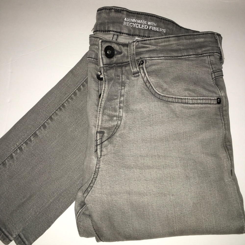 H&M Mens & Denim Distressed Gray Skinny Jeans